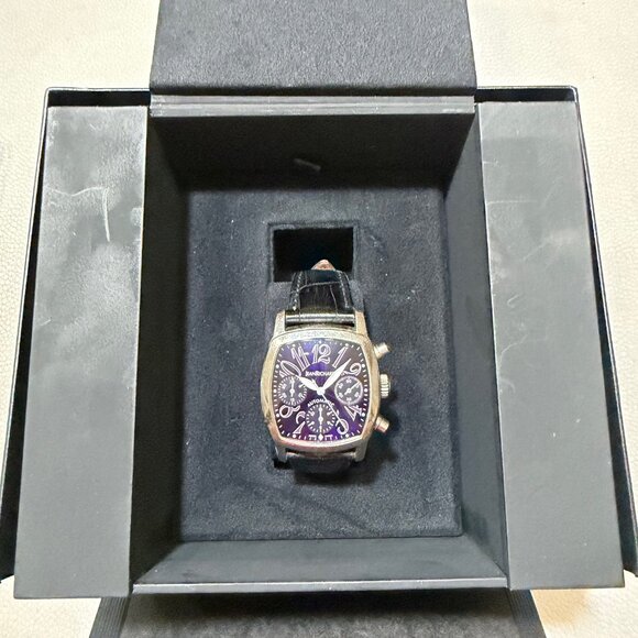 Jean Richard TV screen Chronograph Automatic Watch Purple Color 25mm Swiss Made - Picture 2 of 12